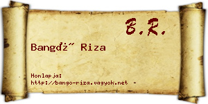 Bangó Riza névjegykártya